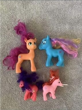 My Little Pony Orange, Blue, Pink & Purple Pony Figure Set